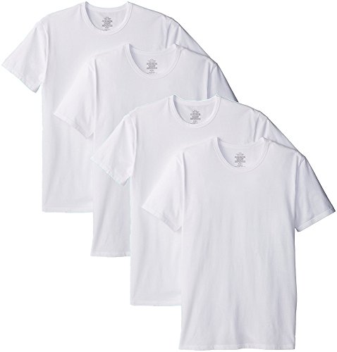 Calvin Klein Men's, Undershirts, 4 Pack Cotton Short Sleeve Crew Neck, White