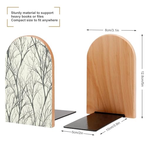 Sujetalibros de madera moderno universal económico con silueta calada decorativa para estantes 3