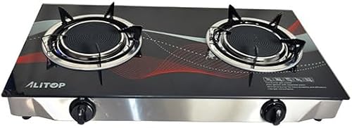 Portable kitchen dual gas stove