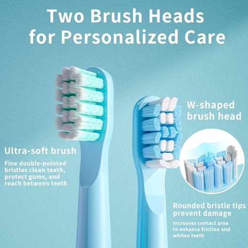 Image of Seago Electric Toothbrush, Rechargeable Electric Toothbrush with 2 Brush Heads, 40,000 VPM, 5 Cleaning Modes with Teeth Whitening, 30 Day Battery Life - Ideal for Adults and Children, SG-2303