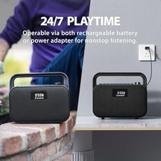 Avantree PowerByte - Portable Powerful 30W Stereo Bluetooth Speakers with Digital FM Radio & SD Card Player, 20hr Rechargeable Playtime, and Extended Range, Wireless & Wired Speaker & U Disk Player