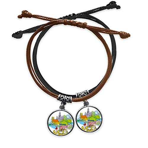 Bracelet Cuir l'architecture de l'Allemagne à Munchen au design double haut de gamme