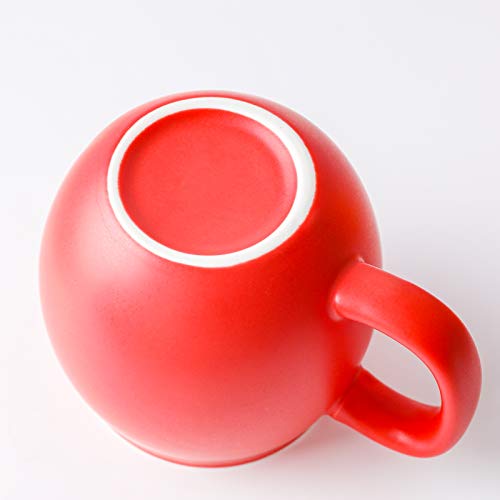 Image of Yundu 12 OZ Matte Red Ceramics Teacup with Infuser and Lid, Mug with Lid for Steeping - Stainless Steel Infuser for Loose Leaf Tea, Home Office Gift for Tea Lovers