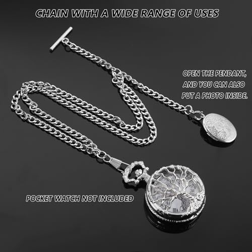 Cadena de reloj de bolsillo con medallón como regalo vintage ideal para hombres 5