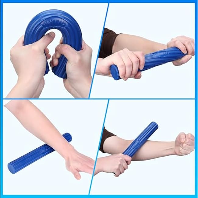 Flexible Resistance Bar for Physical Therapy, Resistance Exercise Twisting Bar for Tennis Elbow, Tendonitis Pain Relief & Grip Strength Trainer, Non-Slip 3 Resistance Levels