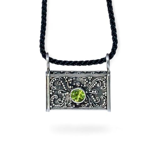 Bali Manifestation Locket | Handcrafted Balinese Silver | Sacred Ritual Jewelry with Bamboo Petal for Intentions