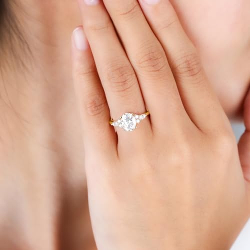 1.4 CT Moissanite Rings for Women, Oval Cut Moissanite Engagement Rings 925 Sterling Silver Ring Moissanite Wedding Bands for Women Promise Ring for Her Size 3-102