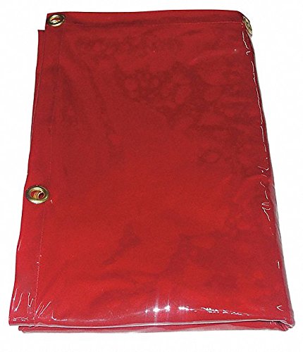Westward Transparent PVC Welding Curtain, 6 ft. H x 8 ft.W x 0.014" Thick, Red