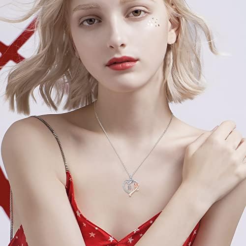 Birthday Necklace S925 Silver Roseflower Heart Necklace Birthday Anniversary Initial Personalised Jewellery Gift for Women Girls