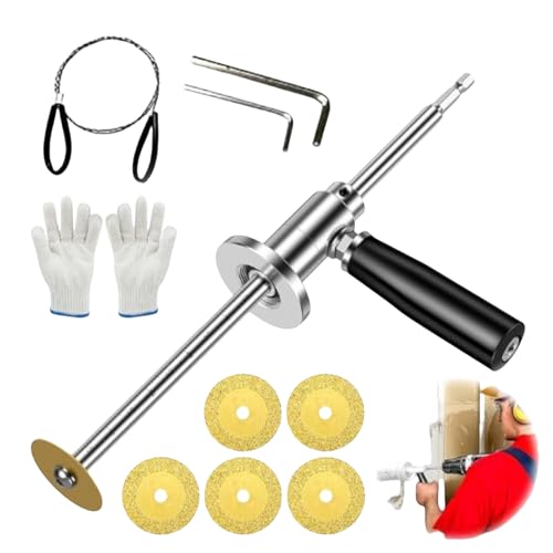 Tagliatubi interno per tubi in PVC, in acciaio inox, con ruota di taglio diamantata e manico, profondità di taglio regolabile da 17,8 cm per tubi in PVC da 3,8 cm a 20,3 cm