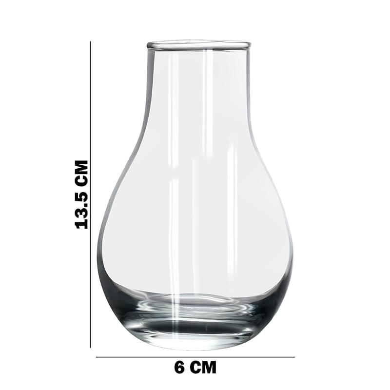 Image of AYUTAS Glass Flower Vase, Vessel, Money Plant Pot, Glass Bottle for Milk, Coffee, Tea | Restaurants, Kitchen, Office, Table & Home Decoration (Surahi Shape Pot) - Pack of 1 Piece, Size:- 5.5 Inch