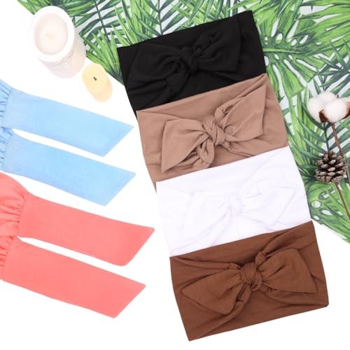 Image of 6 Pieces Headbands for Women Adjustable Knotted Headbands Non Slip Trendy Elastic Hair Bands for Women's Workout Sweat Head Bands Soft Headband for Yoga Running Sport