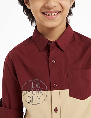 Image of Amazon Brand - Jam & Honey Boy's Regular Fit Shirt (JH-BST-SH-35 Beige 8 9 Years)