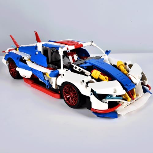 BuzzoXerex Bausteine Ferngesteuertes Auto, 1:14 Bausteine Auto Spielzeug 1089 Teilen Technik Auto mit Fernbedienungen Rennauto Bausatz Modellauto f&uuml;r Jungen, M&auml;dchen Erwachsene (Blau)