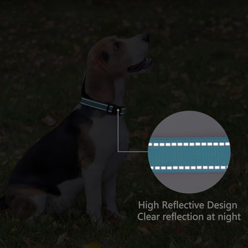 Image of Reflective Dog Collar, Adjustable Nylon for Large Dogs,Blue