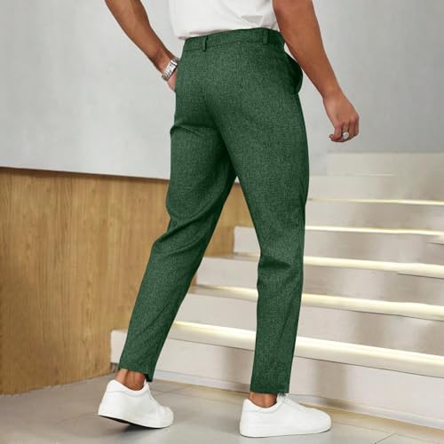 Hawyet Mens Tapered Casual Pants Ankle Length Stretchy Lightweight Breathable Summer Business Formal Pants3