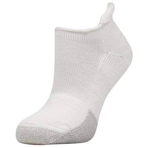 Thorlos Unisex Tennis Maximum Cushion Ankle Socks 3 Pair Pack, White, Medium, with Helicase sock rings