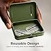 ZOMCHI Razor Blade Bank for Used Double Edge Safety Razor Blades, Compact Disposal Container for Safe Storage and Travel (Olive Green)