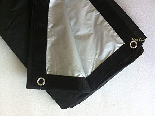 KINOSUN 1.8x1.8m 6'x6' 6x6 Black & Grey Double-face Canvas Cloth Light Black Out Reflect