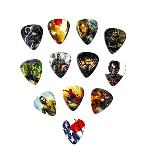 Marvel Comics SuperHeroes Guitar Picks (12 picks in a packet)`