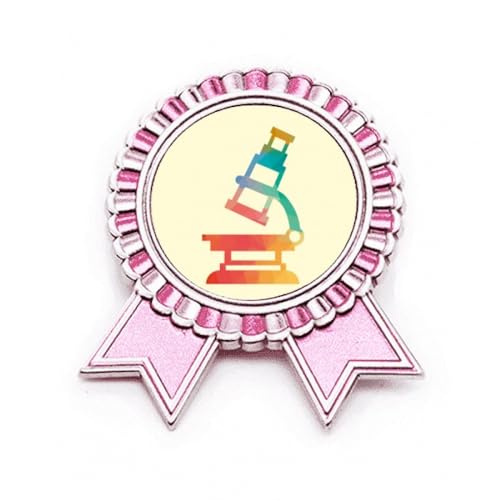 Microscope broche rose en métal M pour blouse blanche de laboratoire
