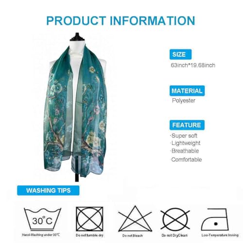 Image of Xyueanlo Scarfs for Women Fashion Scarves Print Pattern Lightweight Sunscreen Scarf Wraps Shawls