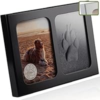 Jadiela Pfotenabdruck Set Hund oder Katze 3D Bilderrahmen in Schwarz, Abdruck Hundepfote Geschenk, Made in Germany