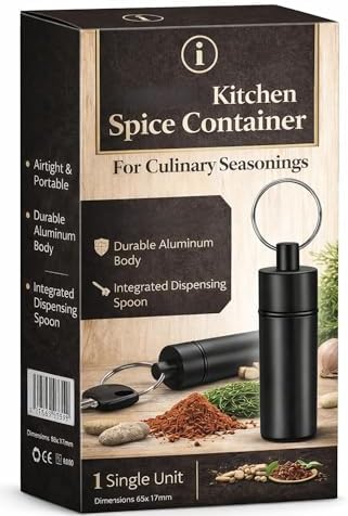 Superfine Kitchen Seasoning Holder | Compact Spice Metal Container Bottle | Coarse to Fine Salt Pepper Jar - Black Aluminum Seasoning Canister for Cooking & Dining — view 4