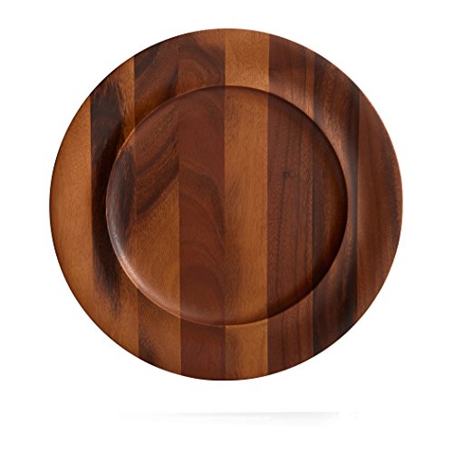 Plato cargador de madera Nambe Skye redondo 13 pulgadas