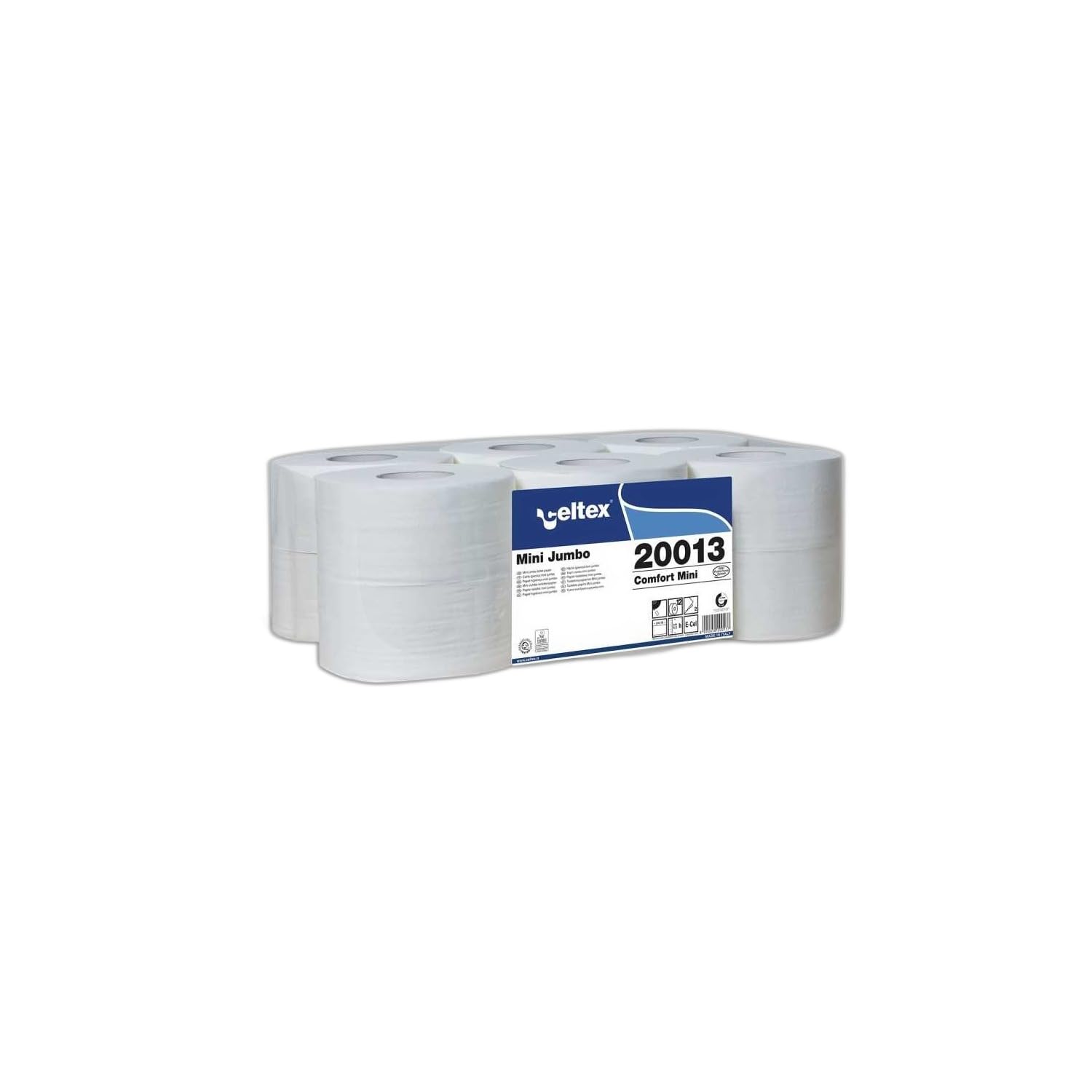 Papier toilette mini jumbo type 200m eco label les 12 rouleaux - CEL 20013 - Papier toilette et distributeur - celtex