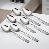 Frenchware Cutlery (Set of 6, Stainless Steel Sliver Spoons Set), 100% Food Grade, Non Toxic, Anti-Rust, Dishwasher Safe, Perfect Gifting Set for All Occasions