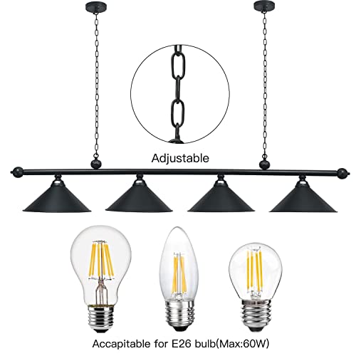 Minghui 70" Billiard Light For Pool Table, Hanging Pool Table Lights For 8Ft 9Ft 10Ft 11Ft Table, Billiard Lamps For Billiard Room, Game Room, Restaurant, Coffee Shop #TOP7