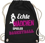 Shirtracer Basketball Trikot Ersatz Training - Echte Mädchen spielen Basketball - Unisize - Schwarz - basketball mädchen - WM110 - Turnbeutel und Stoffbeutel aus Baumwolle