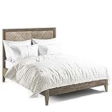 Abbyson Living Retro Wooden Platform Bed, Queen - Grey