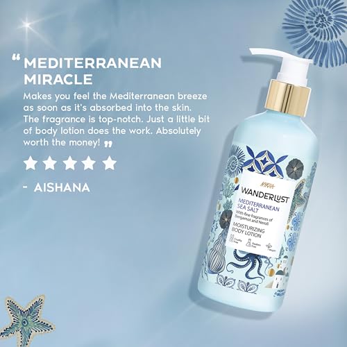 Image of Nykaa Wanderlust Mediterranean sea salt Moisturising Body Lotion, 300 ml | Bergamot and Neroli Perfume | Lightweight, Long-Lasting Hydration | Vegan, Paraben-Free I | Suitable for All Skin Types