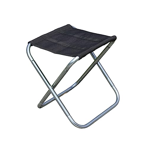 Toyvian Lightweight Portable Folding Stool for Outdoor Activities Collapsible Camping Chair for Fishing BBQ and Beach Durable Black Silver