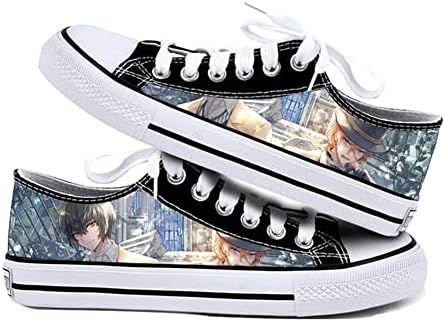 Tongyundacheng Bungo Stray Dogs Unisex Canvas Shoes Anime Printing Low Top Sneakers Students Couple Fashion Casual Flat Outdoor Trainers