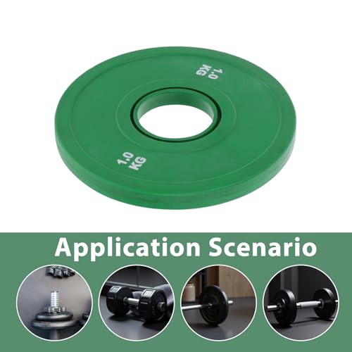 Disque de poids en caoutchouc vert 1 kg avec finition protectrice - 3