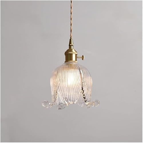 SBZIOJHDR Ceiling Lights, Antique Flower Glass for Sink Modern Farmhouse Floral Nordic Small Chandelier(Clear)