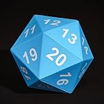 cusdie 80mm Large 20-Sided Foam Dice - Stress Relief D20 DND Dice for Tabletop Games with Drawstring Storage Bag(Blue w/White Numbers)