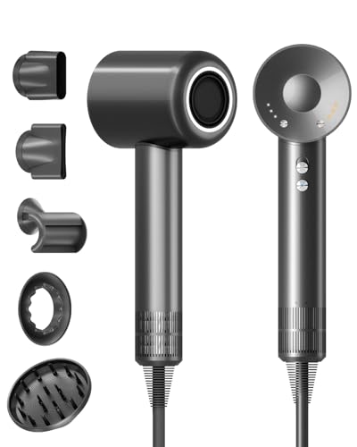 Ionic Haartrockner mit 1600W – Föhn mit schnelltrocknendem Luftstrom, Ionen-Technologie,