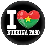 FanShirts4u Button/Badge/Pin - I Love BURKINA FASO Fahne Flagge (I LOVE BURKINA FASO)