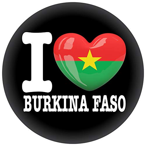 FanShirts4u Button/Badge/Pin - I Love BURKINA FASO Fahne Flagge (I LOVE BURKINA FASO)