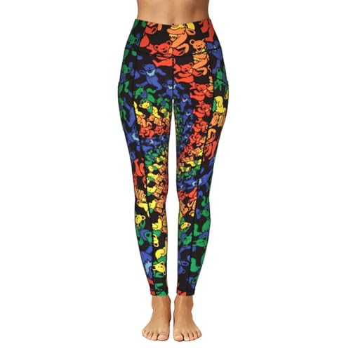Leggings con estampado de teñido anudado con prácticos bolsillos laterales elásticos 2