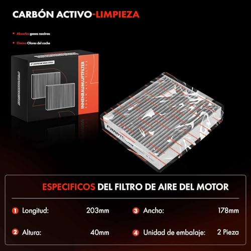 Filtros de habitáculo para coche compatibles con Smart Forfour 454, Colt VI y Roadster Coupé 4