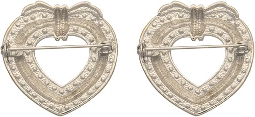 Image of Set of 2 Brooch Lapel Pins With Rhinestones