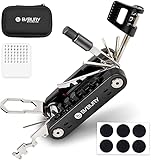 BIBURY Fahrrad Multitool, 23 in 1 Werkzeug Set für Fahrrad Reparatur, Fahrradwerkzeug mit Aufbewahrungskiste, Selbstklebendes Fahrradflicken usw, Fahrrad-Multifunktionswerkzeug für MTB, Rennräder