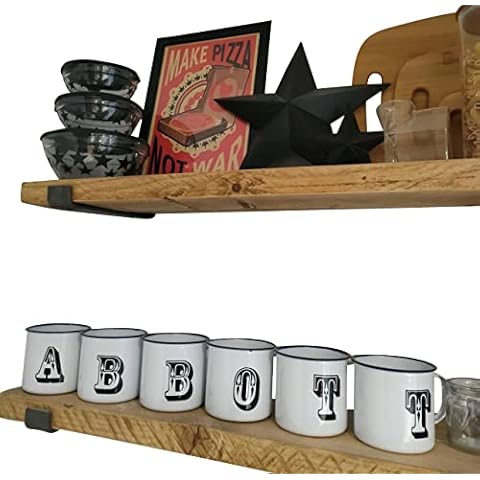 Urban Reclamation Stunning Rustic Shelf Made from Reclaimed Scaffold Board for Office, Living Room, Laundry Room, Bedroom, Toilet, Kitchen, Solid Wood, Bookshelf (Includes Brackets) (20cm, Cheery) Cover