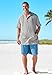 KingSize Men's Big & Tall Gauze Short-Sleeve Hoodie - 6XL, Sand Grey