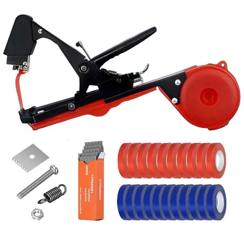 Kirnuo 鉢植え枝結束機、枝を束ねる道具、ブドウ結び機、農業用、トマト枝結束機、ガーデンツール、使いやすい、効率的で便利、キュウリつる結束機、バンドリングマシン、枝、果物と野菜結束機 (ブラック)